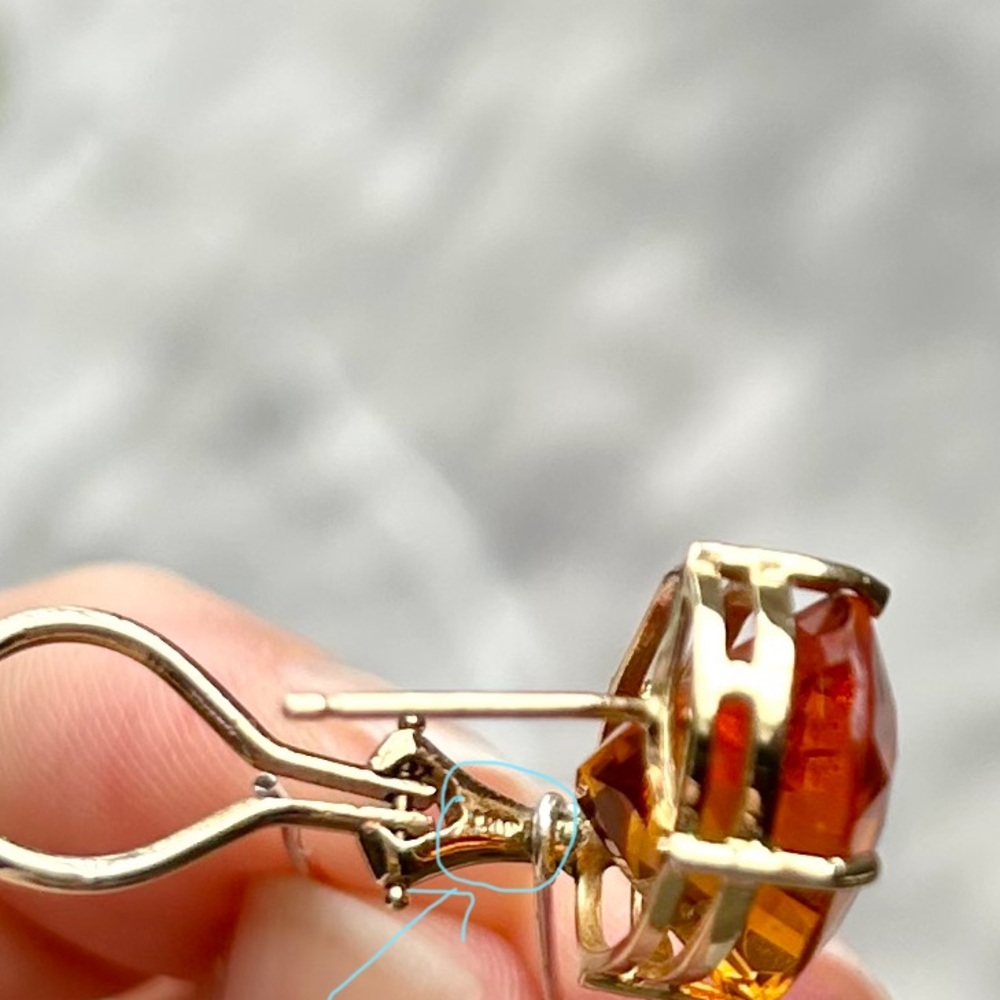 Exquisite Oversized AAA Madeira Citrine & 14K Gold Lever Back Earrings - Picture 15 of 15
